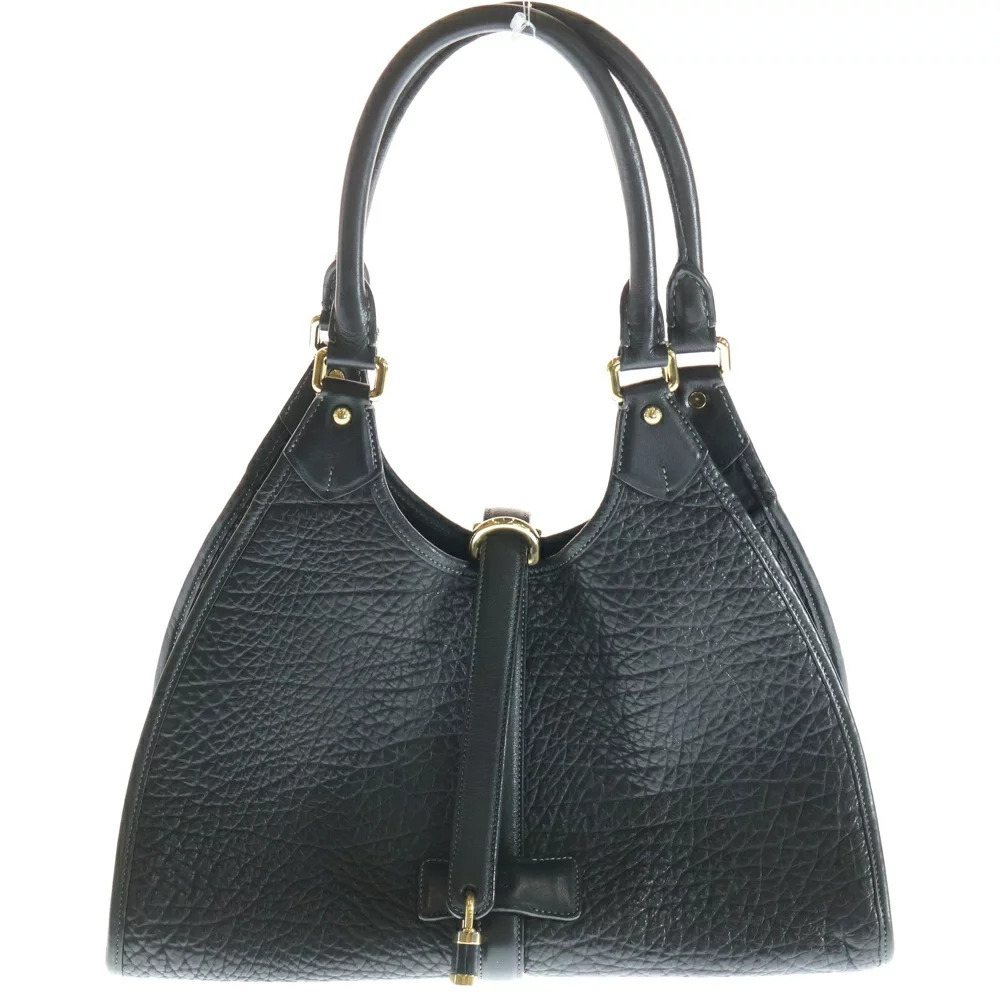 LOEWE Anagram Embossed Logo Padlock Handbag Black